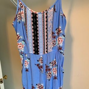 Blue Floral Romper